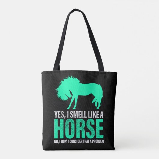 Tote Bag Vert Oui Je Sens Comme Un Cheval (Dos)