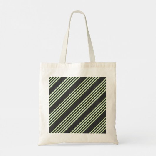 Tote Bag Vert pâle et charbon cinq bandes motif (Dos)