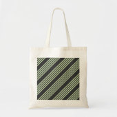 Tote Bag Vert pâle et charbon cinq bandes motif (Devant)
