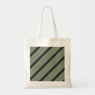 Tote Bag Vert pâle et charbon cinq bandes motif