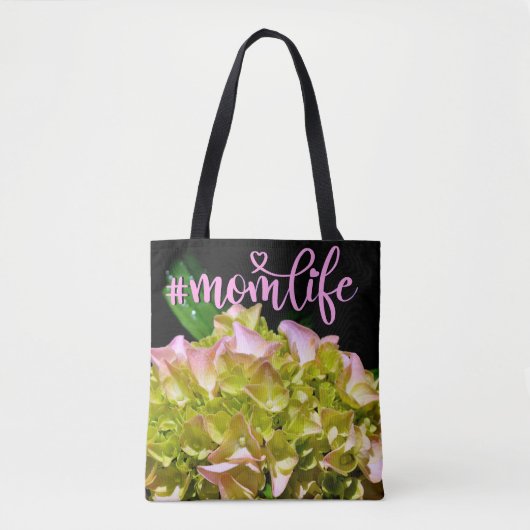 Tote Bag Vert rose Hydrangea rose fleur rose jaune fleur (Devant)