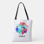 Tote Bag Vert rouge coloré et Aqua Abstrait (Dos)