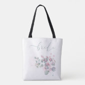 Tote Bag Vert Sage clair Pastel Pink Foliing (Dos)