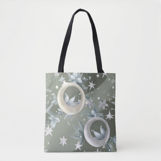 Tote Bag Vert sauge Lune céleste (2) (Devant)