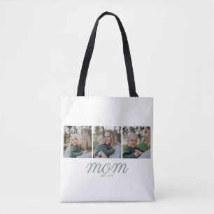 Tote Bag Vert sauge minimal et or Maman Établie 3 Photo