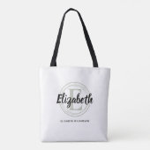 Tote Bag Vert sauge tendance monogramme initiale nom de scr (Dos)