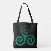 Tote Bag Vert Triskele noir (Dos)