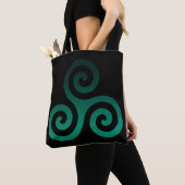 Tote Bag Vert Triskele noir (De près)