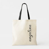 Tote Bag Vertical Moderne Cursive Nom de script Cadeau (Dos)