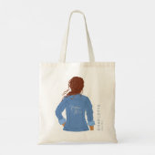 Tote Bag Veste Denim tirée à la main Matron de cheveux roug (Dos)