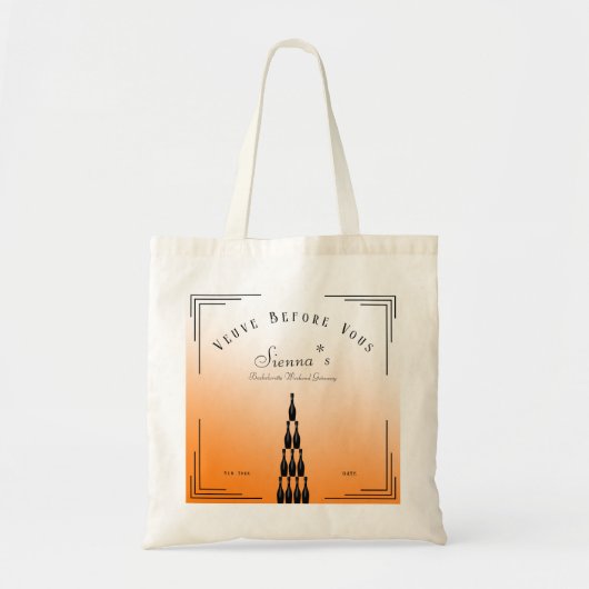 Tote Bag Veuve avant vows Tour Champagne Bachelorette (Devant)