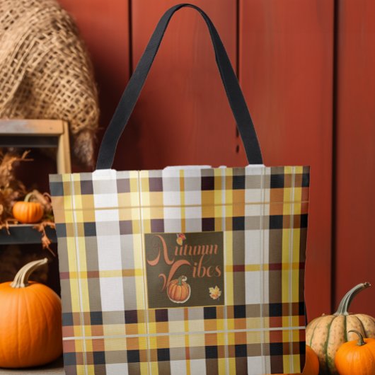 Tote Bag Vibes d'automne douces Thanksgiving tendance