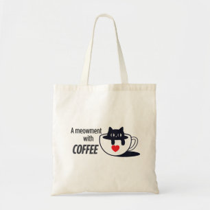 Tote Bag Vibes de café Caty - Art de chat Sleepy