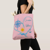 Tote Bag Vibes de croisière rose (De près)