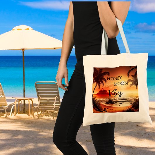 Tote Bag Vibes de lune de miel tropical coucher de soleil