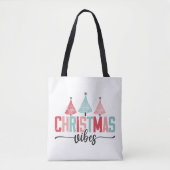 Tote Bag Vibes de Noël - Festive Tree Design (Devant)