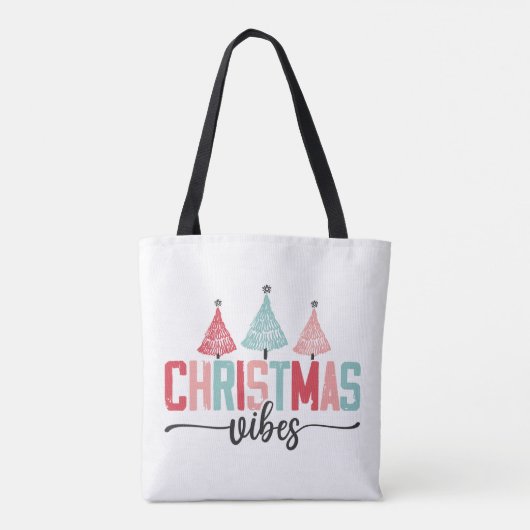 Tote Bag Vibes de Noël - Festive Tree Design (Dos)