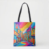 Tote Bag Vibes de rue colorées (Devant)