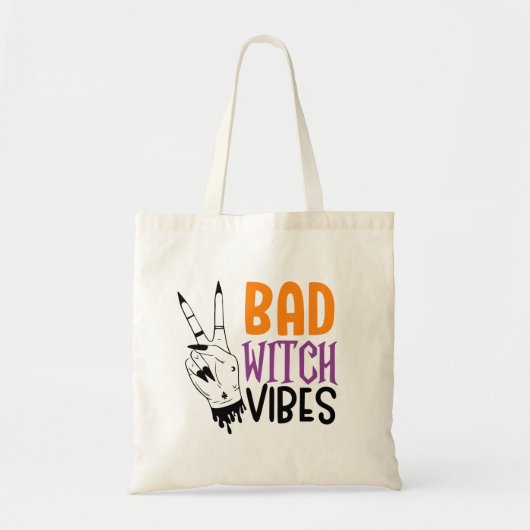 Tote Bag Vibes de sorcière mal Halloween (Devant)