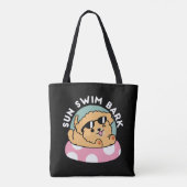 Tote Bag Vibes d'été Chien - Chiot flottant avec lunettes d (Dos)