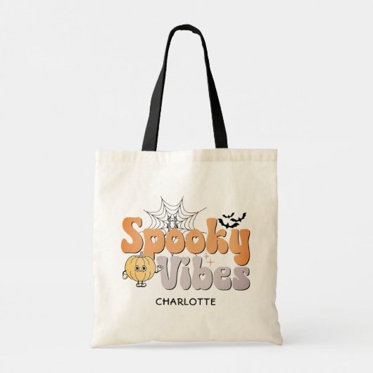 Tote Bag Vibes éffrayantes chauves-souris Citrouilles Hallo (Dos)