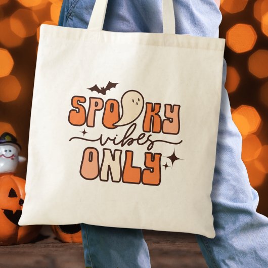 Tote Bag Vibes Éffrayantes d'Halloween Super rétro uniqueme