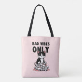 Tote Bag Vibes incorrectes uniquement - Chat et crânes (Dos)