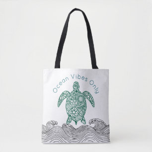Tote Bag Vibes océaniques, Tortue,