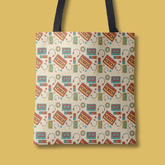 Tote Bag Vibes rétro - 1980 Cassette Tapes Motif