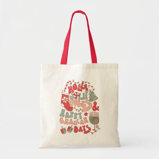 Tote Bag Vibes Super de Noël Chanukah hanoukka (Devant)