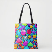 Tote Bag Vibrant Abstrait Candyland (Devant)