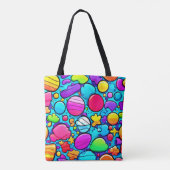 Tote Bag Vibrant Abstrait Candyland (Dos)