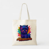 Tote Bag Vibrant Affenpinscher Pop Art Portrait - Coloré (Dos)