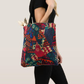 Tote Bag Vibrant African Geometric Tribal Abstract Pattern (De près)