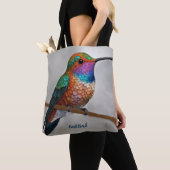 Tote Bag Vibrant Allen’s Hummingbird Painting (De près)