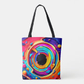 Tote Bag Vibrant art cosmique Abstrait (Dos)