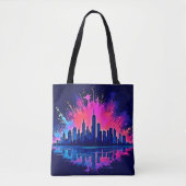 Tote Bag Vibrant art de splash Cityscape (Devant)