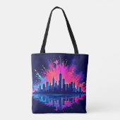 Tote Bag Vibrant art de splash Cityscape (Dos)
