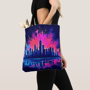 Tote Bag Vibrant art de splash Cityscape