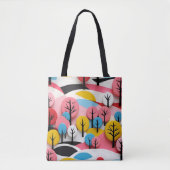 Tote Bag Vibrant Geometric Forest (Devant)