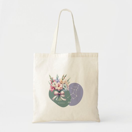 Tote Bag Vibrant Gladiolus Virgo Constellation gracieuse (Devant)