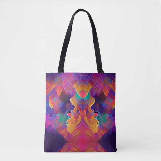 Tote Bag Vibrant multicolore belle fuchsia jaune violet (Devant)