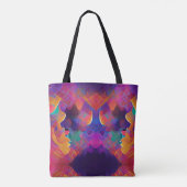 Tote Bag Vibrant multicolore belle fuchsia jaune violet (Dos)