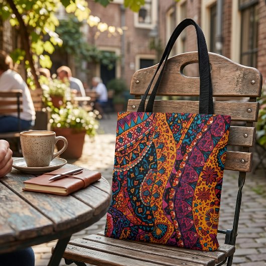 Tote Bag Vibrant Paisley Bohème