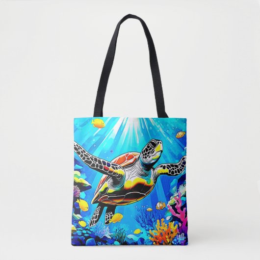 Tote Bag Vibrant Sea Turtle Dreamscape (Devant)