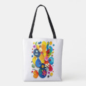 Tote Bag Vibrant Summer Botanical Abstract Pop Art (Dos)