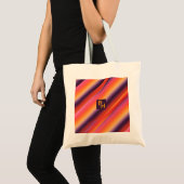 Tote Bag Vibrant Sunset Gradient Abstract Custom Monogram (Devant (produit))