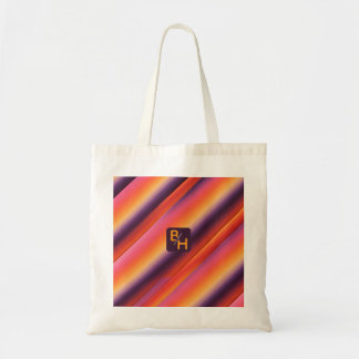 Tote Bag Vibrant Sunset Gradient Abstract Custom Monogram