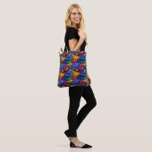 Tote Bag Vibrant Swirl Pattern Fleece Blanket (Sur le modèle)