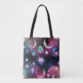 Tote Bag Vibrant Tourmaline Opal Celestial Moon Phases (Devant)